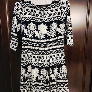 Navy and White Applique Dress - Pretty, Flirty, Ready for Your Event!